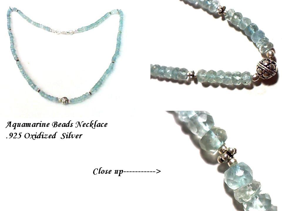 Aquamarine Beads Necklace